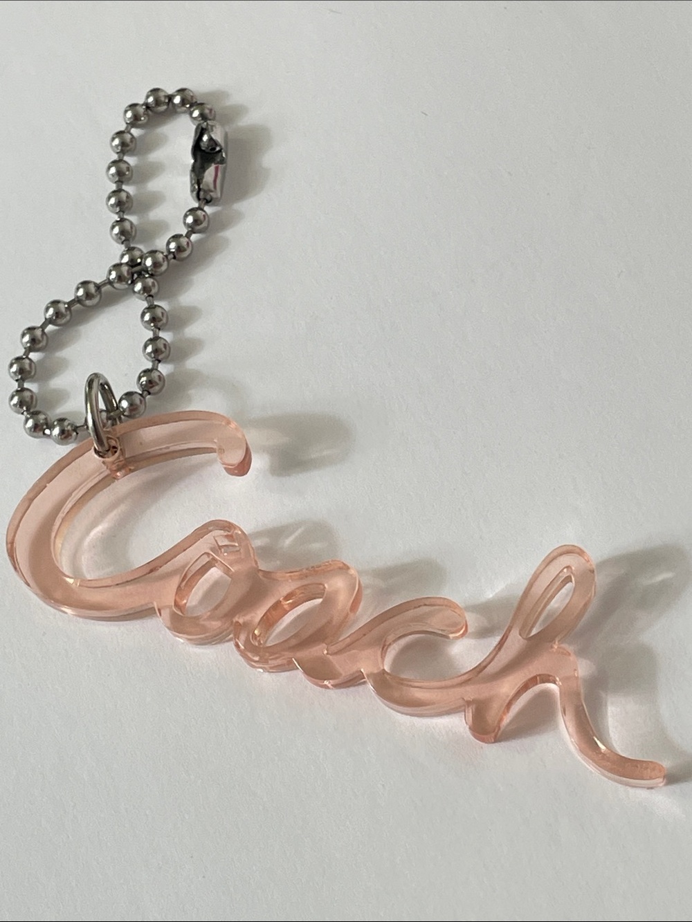 Coach Poppy Coral Pink Script Charm